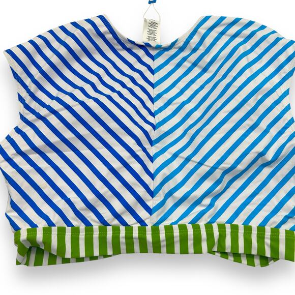 NEW Bleu by Rod Beattie Blue White Stripe Bikini Top Size 10 Tie front Modest - Picture 9 of 9